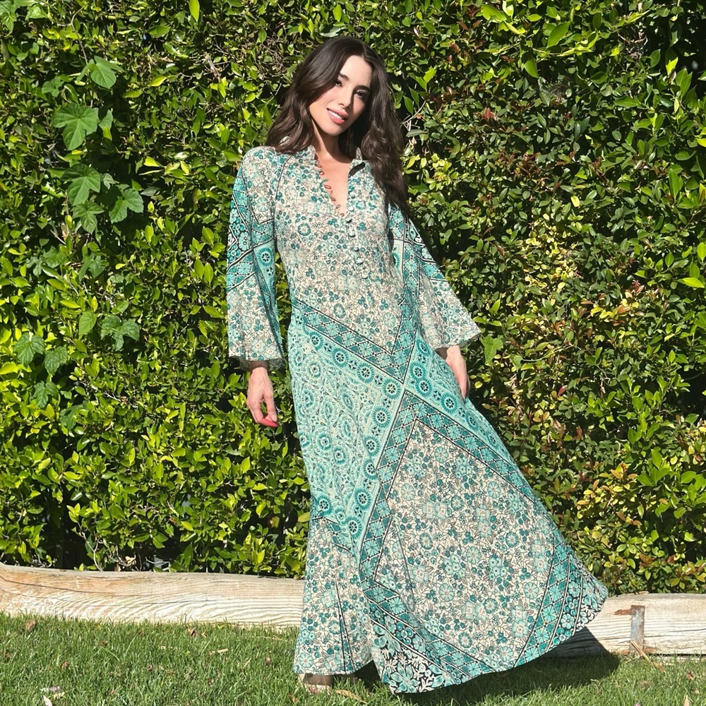 SOLD ON EBAY ** Hellmann Dawson 70’s Adini style kaftan Indian cotton Maxi Dress